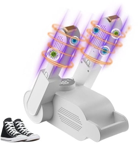 DAJASD Schuhtrockner Elektrisch, 180W Schuhe Stiefeltrockner, Tragbarer Schuhtrockner mit 4 Modi Timer, 360° Schuhwärmer, UV-Licht + Aktivkohle, Skischuhtrockner für Schuhe Handschuhe Socken Skischuhe