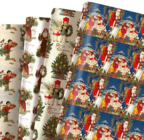 12 Blatt Weihnachtskrippe Weihnachten Geschenkpapier Jesus Jungfrau Maria Christliches Design Geschenkpapier für Winterurlaub DIY Handwerk Geschenkverpackung 19,7 × 27,6 Zoll (Krippe)