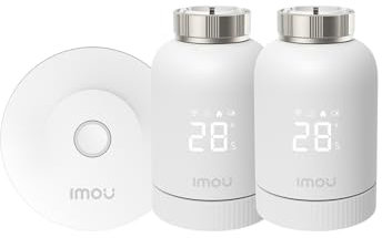 Imou Smart Home Heizkörperthermostat Kit 1+2, smartes Thermostat mit App-Funktion, Zeitpläne/Geofencing/Erkennung von Fensteröffnungen,App HomeKit (TRV1 Kit2)