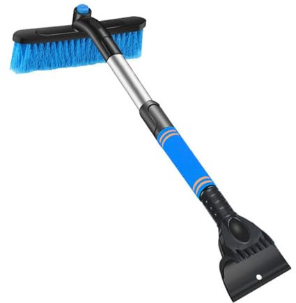 LTHERMELK Auto Eiskratzer mit Besen [72.5 cm] – Ergonomischer Schnee-Besen, Lackschonende Borsten & Große Kante – Robuster und sanfter Scheibenkratzer - Magischer Eiskratzer - Auto Eiskratzer