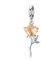 Rose Flower Dangle Charm Rose Gold Genuine 925 Sterling Silver Compatible With Pandora Bracelet