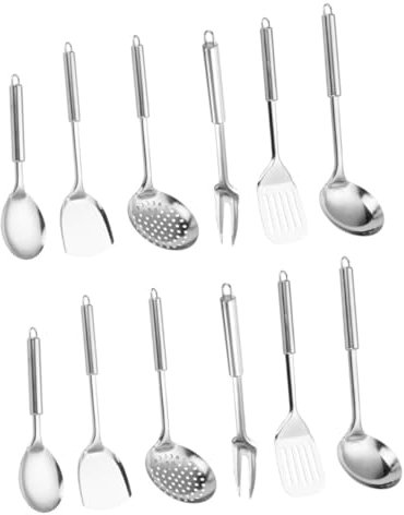COLLBATH 2 Ensembles D'Ustensiles De Cuisine En Acier Inoxydable Tourneurs De Wok Kit De Préparation Des Aliments Ustensiles De Cuisine Antiadhésifs Ustensiles De Cuisine Ustensiles