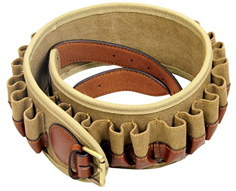 SPC Heritage shotgun cartridge belt - 25 cart capacity canvas and leather