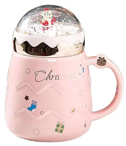 perfk Tasse en céramique de Noël, tasse du Père Noël, tasse à café, tasse du, tasse fantaisie, tasse à café de Noël pour enfants, hommes, Rose