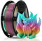 FLASHFORGE Transluzent Glitzer-PLA Kristall Rainbow Candy, Glänzendes, Funkelndes 3D-Drucker-Filament mit Farbverlauf, Schneller Farbwechsel Zwischen Gelb, Pink, Blau, Grün, Einstellbare Transparenz