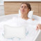 Alaoo Oreiller de Bain, Oreiller de Bain pour Baignoire Oreiller de Bain Ergonomique 3D avec 6 Ventouses Antidérapantes et 1 Boule de Bain, Coussin Baignoire pour Relaxation Optimale du Cou, Blanc(A)