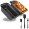 UZSUZZ Moule à Pain 2 pcs Moule a Cake AntiadhéSif en Acier au Carbone Avec 1 Pinceau en Silicone et 2 Spatule en Silicone pour Pain, GâTeau, Toast, AntiadhéSif et Facile à Nettoyer (M)