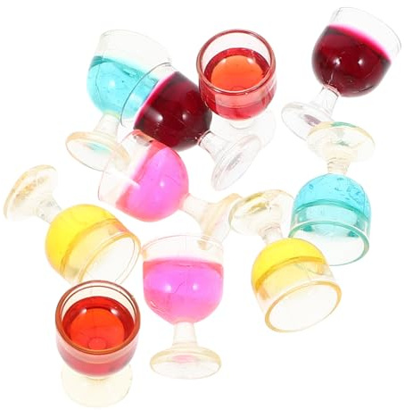 TOYANDONA 10pcs Dollhouse Miniature Goblets Mini Wine Glasses Tiny Cocktail Glasses Miniature Decorative for Photo Props