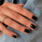 24pcs Classic Black False Nails - Short Square Fake Nails with Glue - Solid Color Press on Nails Short in 12 Sizes - Removable,Glossy Full Cover Acrylic Stick on nails for Women Girls