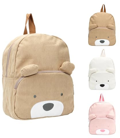 Meleager Kindergartenrucksack Mädchen,Kinderrucksäcke Jungen,Braun,Mini Bär Kita Rucksack ab 2 Jahr, Kleine Geschenke für Kinder