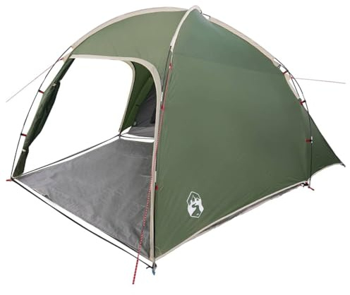 vidaXL Tent Folding Other Manual Green 370 x 230 x 185 cm, Portable Tent, Waterproof, Family Shelter, Breathable, Windproof, Camping, Outdoor, Cabin-Style, Weatherproof, Seasonal