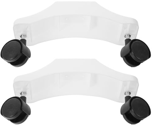 Soporte de Polea Móvil con Ruedas Giratorias para Calentador Eléctrico | Plástico Blanco, 2 Piezas, Separación de Orificios 32mm 34mm 40mm, para Patio y Hogar