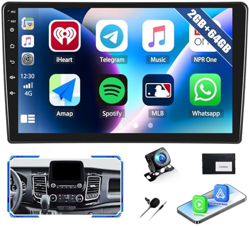 CAMECHO 2+64G Android 15 Car Stereo Radio for Ford Transit 2020-2024 (With Screen) with Wireless CarPlay Android Auto 10 Inch Touchscreen Bluetooth FM RDS GPS WiFi Backup Camera (High-End)
