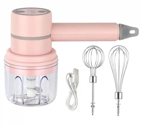Stand Mixer, Cordless Portable Electric Food Mixer Hand High Power Dough Whisk Baking Kitchen Tools For Baking(Pink)