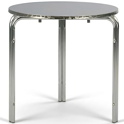 MBH - Runder Tisch aus Aluminium, stapelbar, 60 x 60 cm, für Gastronomie, drinnen und draußen, ideal für Bar, Restaurant und Café