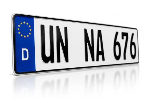 KFZ Kennzeichen – Autokennzeichen 520x110 mm DIN-Zertifiziert & reflektierend – Nummernschilder mit Wunschprägung – amtliche Autoschilder für PKW, Anhänger & Wohnwagen – TÜV-konform, Made in Germany