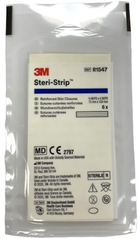 Steri-Strip 3M Reinforced Skin Closures - 1/2 X 4 - 10 Pack Of 6 Strip Envelope (60 Strips)