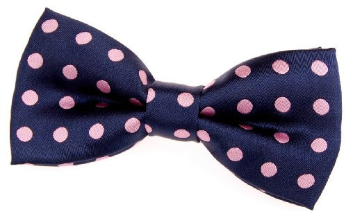 Retreez Pajarita hombre con lunares de para, 11,5 cm Azul marino y Rosa