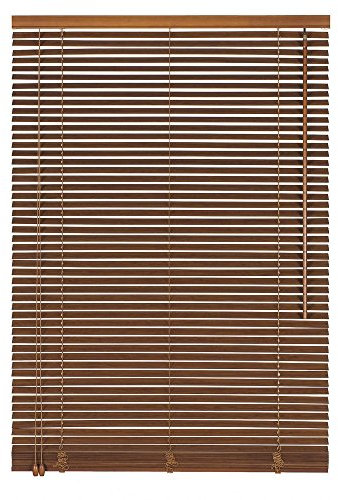 Easy-Shadow Holzjalousie Holz-Jalousie Bambus Jalousette Echtholz Rollo Jalousette 90 x 190 cm / 90x190 cm in Farbe Teak - Bedienseite Links // Maßanfertigung