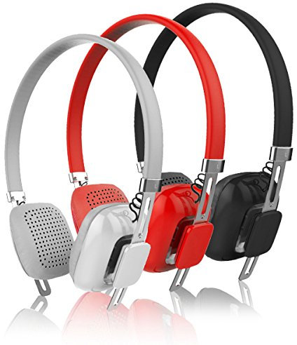 Sumvision Psyc Orchid lightweight wireless bluetooth stereo headphones headset with built in microphone for Iphone 6+ 6 5s 5c 5 4s 4, Ipad 2 3 4 Mini Air, Ipod, Android, Samsung Galaxy, HTC, Smartphones, Tablets and any bluetooth devices (Jet Black)