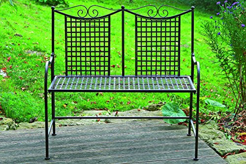 Bella-Vita GmbH Gartenbank Bank Mina aus Metall antikbraun L99cm Nostalgiebank Metallbank