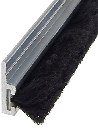 KTB Bürstendichtung BSL 14 mm - 100 cm Türdichtung Glasdichtung, Schwarz, Polypropylen (PP), 18 mm x 14 mm