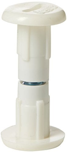 Merriway BH04786 (25 Pcs) Cabinet Cupboard Connector Binding Post with Steel M6 (1/4 inch) Screw for Wood Thickness 30-35mm (1.1/4 inch - 1.3/8 inch) White - Pack of 25 Pieces