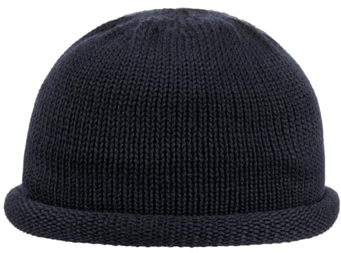 Lierys Winter Docker hat Women/Men - Made in Germany - Beanie Made of new Wool - Functional Knitted hat - Wool hat Autumn/Winter Navy One Size