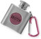 Dimension 9 MF-G-Kristen Mini-Flachmann mit Karabiner-Clip silber