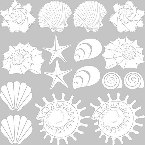 GRAZDesign Wandtattoo Bad Muschel & Meer Set Wandaufkleber Maritime Deko wasserfest - 010 weiss