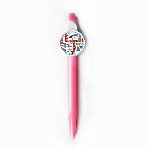 DIYthinker Stylo à bille rétractable avec motif cœur anglais anglais drapeau national bleu