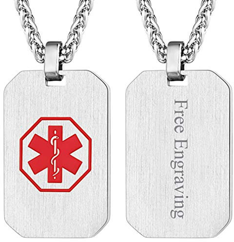 FaithHeart Inspirierende Kette mit Gravur Edelstahl Erkennungsmarke Anhänger für Religiöser Leute/Christian