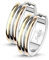 eeddoo® Damen Creolen-Ohrringe aus Edelstahl im Design Tricolor mit drei verschieden farbigen Streifen (16)