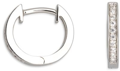 XENOX XS8656 Modern Classic Fashion Creolen 925er Silber mit Zirkonia Ø 12mm