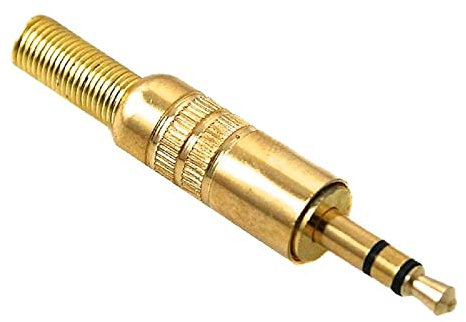 CABLEPELADO Connettore Audio Jack 3,5 mm Maschio Stereo | Connettore TRS | per saldatura fai da te | Compatibile con PS5 / PS4, Caschi, Altoparlanti, PC, Cellulari | Oro | 3,5 mm Maschio | Nichel