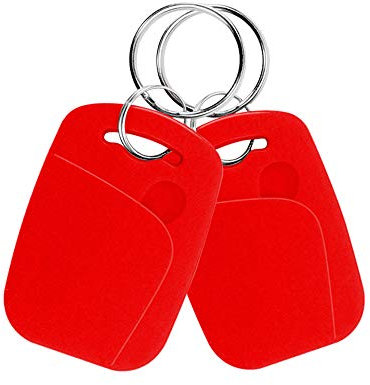 FTSTech 10-teiliger Zweifrequenz-RFID-Schlüsselanhänger 125KHz und 13,56MHz All-in-One-UID-Composite-Schlüsselbund UID Rewritable Zum Kopieren/Klonen von Schlüsseln/Karten (Rot)