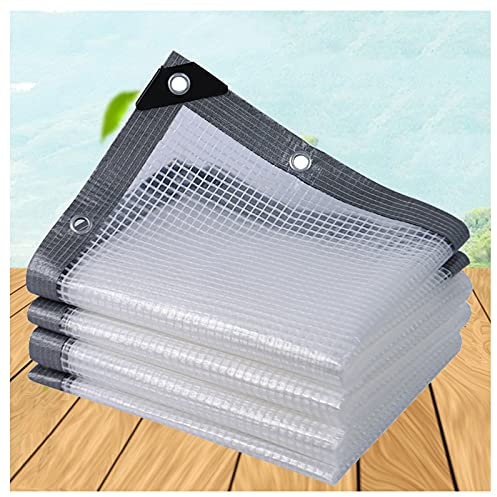 Bache de Protection Transparente, Bache Blanche, 0.3mm Couverture Claire en Plastique, PE, Bâche étanche avec Oeillets et Corde pour Abri de Jardin, Bois, Poulailler, Potager (Taille : 2x5m)