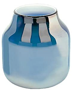 [W] Ferrata Vase H24,5 D22 cm mittel Arctic Blue/met.