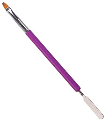 2 in 1 Gel Gel Spazzole per unghie Dual Bill Brush Gel Spazzola Acrilico Unghie Acrilico Gel UV Picker Destensione pennello Penna Strumento spatola per l'estensione di unghie acriliche (viola)