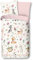Soma Renforcé Pastell Kinder-Bettwäsche-Set 2 teilig Bettbezug 2tlg 135x200cm 80x80cm (Waldtiere rosa weiß)