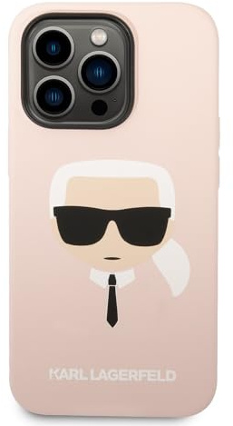 Karl Lagerfeld KLHMP14LSLKHLP Hülle für iPhone 14 Pro 6,1 hardcase Light pink Silicone Karl`s Head
