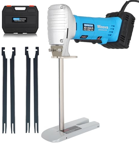 MINOVA Schaumgummisäge Schaumstoffsäge 20 cm Wechselstrom (AC) Kit, Schneiden aller Dichten von Schaumgummi, Polsterschaumstoffkissen und flexiblem Kunststoff-Schaum mit Koffer