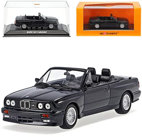 alles-meine.de GmbH B-M-W 3er E30 M3 Cabrio Dunkel Blau Schwarz Metallic 1982-1994 1/43 Minichamps Maxichamps Modell Auto mit individiuellem Wunschkennzeichen