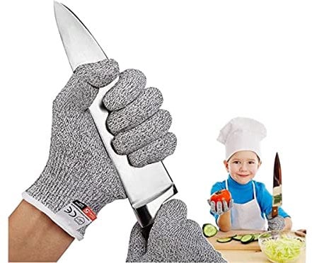 ACMEDE2 Paar Schnitzhandschuh Kinder, Schnittfeste handschuhe Kinder mit Level 5 Schutz, Schnitzmesser Kinder Arbeitshandschuhe für 5-7 Jährige, 8-11 Jährige, 12-15 Jährige