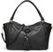 VINBAGGE Damen Handtasche Leder Henkeltasche Top Griff Tasche Vintage Weiches Umhängetasche Schultertasche für Frauen Arbeit Schule Shopper Reise - Schwarz