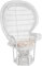 korb.outlet Pfauensessel XXL Pfauenthron aus Rattan Thron Pfauen-Sessel Korbsessel Pfau mit Eisenrahmen (Weiss, geblümtes Kissen)