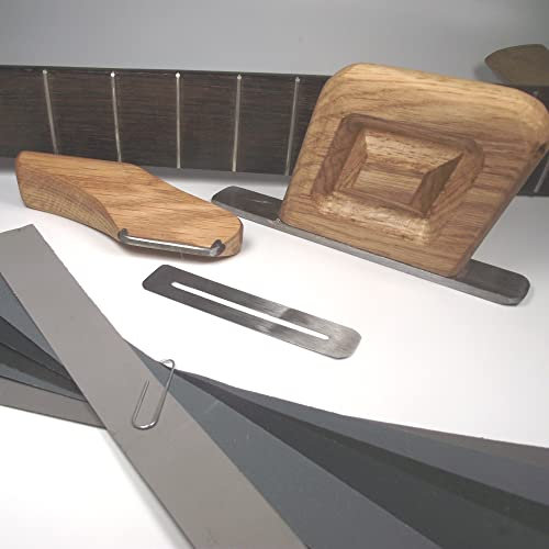 CHRIS ALSOP Guitar Kit for Fret Levelling & Crowning. 2.0mm Diamond Crowning File and Diamond Fret Leveler File. With fret protector & sanding strips. Made in UK