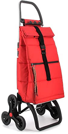 Klappbarer Einkaufstrolley Rolser Big Polar 6 Räder Treppensteiger - Rot