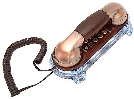 Retro-Schnurtelefon für Festnetz, Altmodisches Schnurgebundenes Schreibtischtelefon, Vintage-Schreibtischtelefon Zur Wandmontage, Altes Festnetztelefon für Schule, Zuhause (Lila Bronze)
