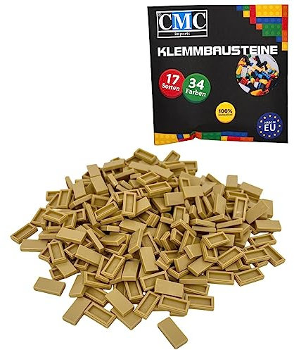 100 x Klemmbausteine Fliesen Tiles Bausteine 1x2 Noppen Kompatibel 34 Farben freie Farbenwahl (094 - Beige)